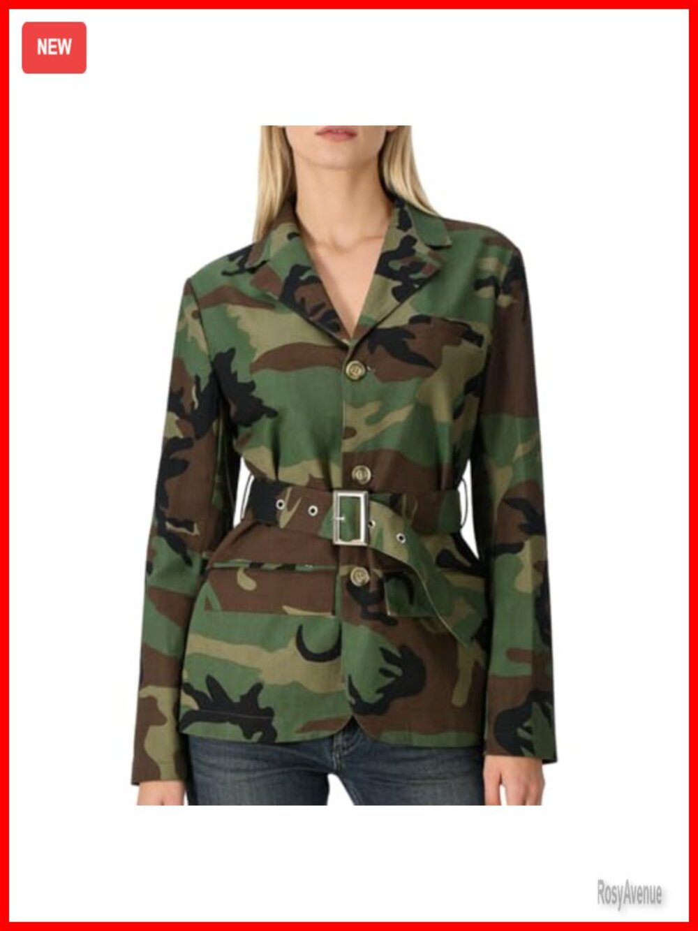 Oversized Camo Denim Blazer Jacket Long Sleeve Button Down Trench Coat Fall